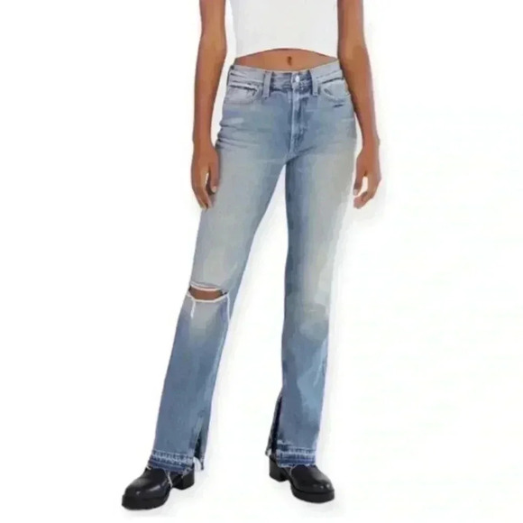 BDG Sz 4 (27) Urban Outfitters Bootcut Release Split Hem Jeans High Rise Size 31 - Picture 1 of 8